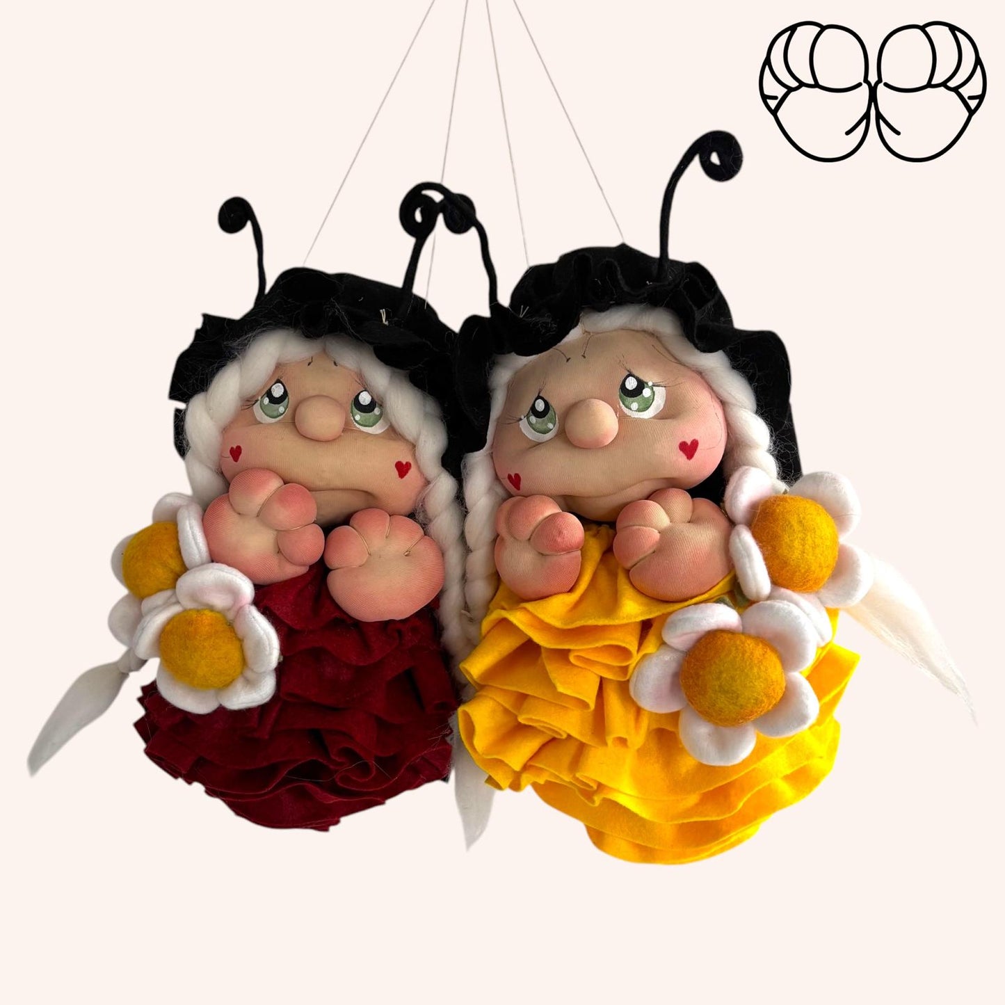 Cartamodello Fiorella Ape e Coccinella