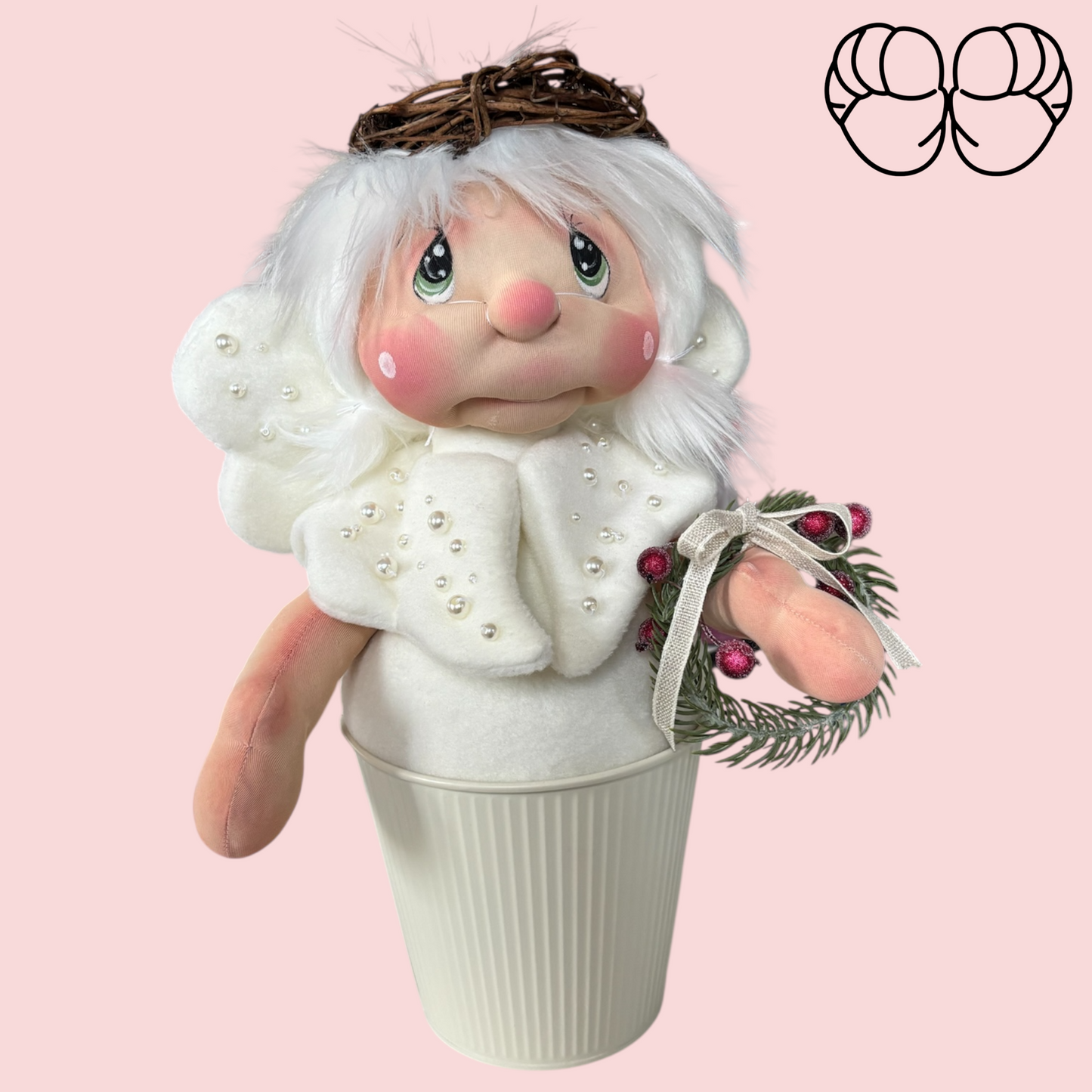 Cartamodello Angelo in vaso