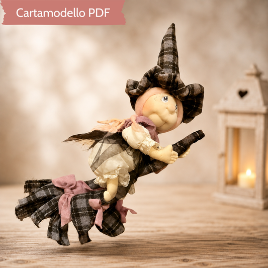 Cartamodello Befana sulla Scopa
