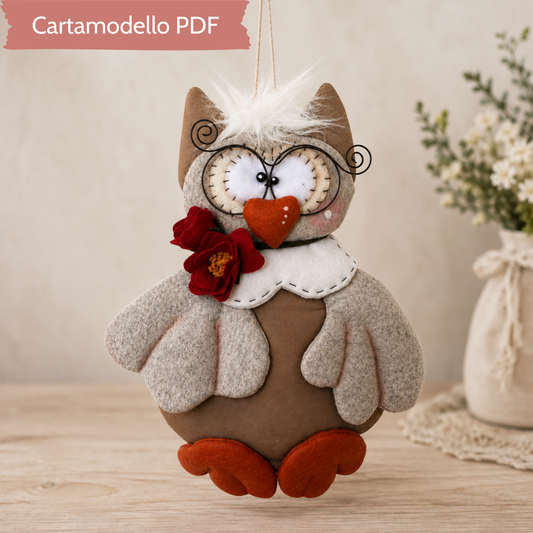 Cartamodello Gufo Portasacchetti