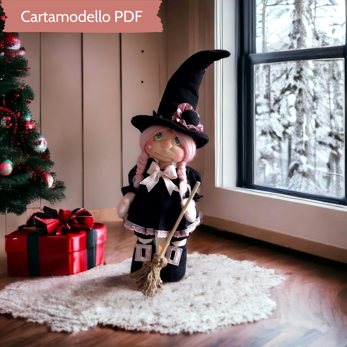 Cartamodello Befana in piedi