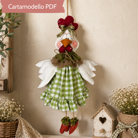 Cartamodello Gallina Kokodè da appendere