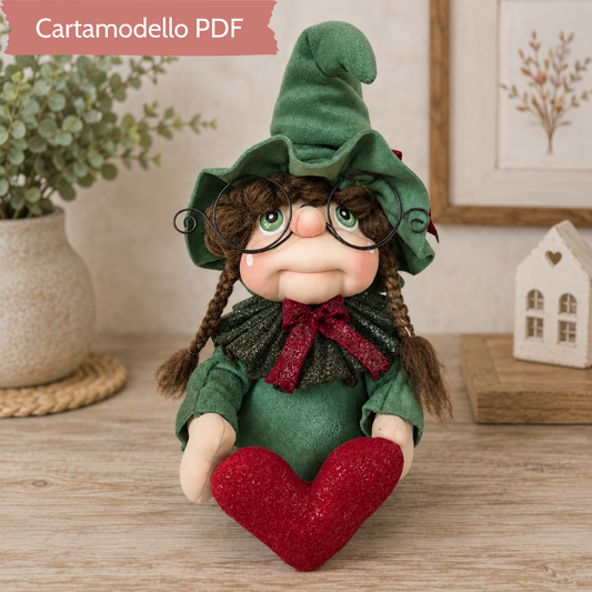 Cartamodello Befana Cuoricina