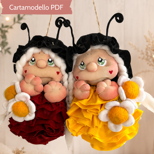 Cartamodello Fiorella Ape e Coccinella