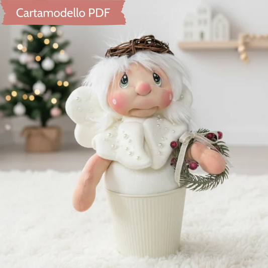 Cartamodello Angelo in vaso