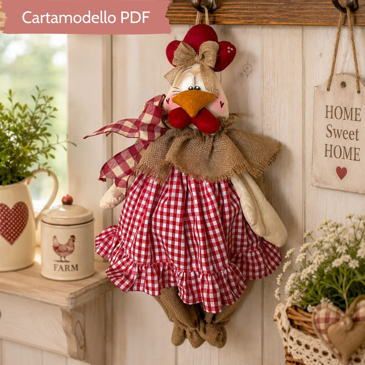 Cartamodello Gallina Kokodè Portasacchetti