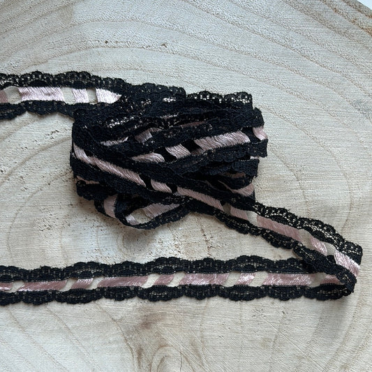 Pizzo 004 / Nero e rosa