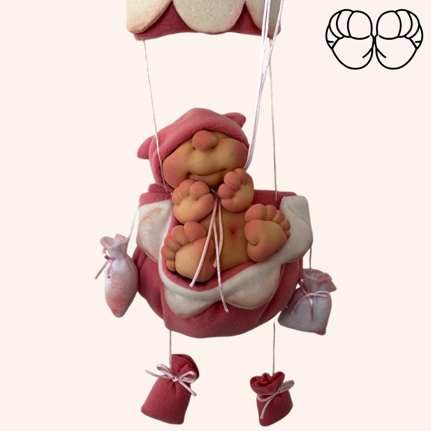 Cartamodello Fiocco Nascita Mongolfiera