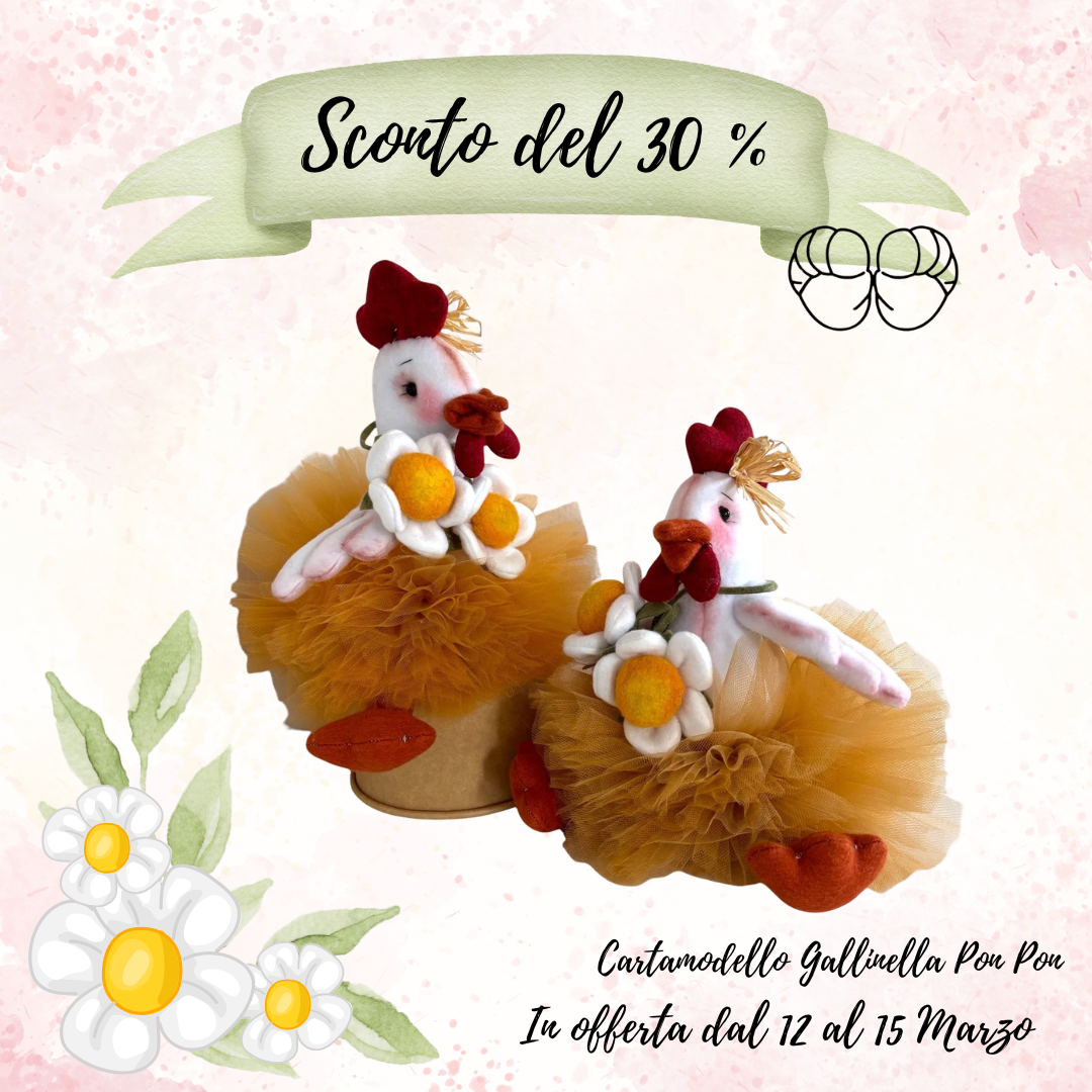 Cartamodello Gallinella pon pon